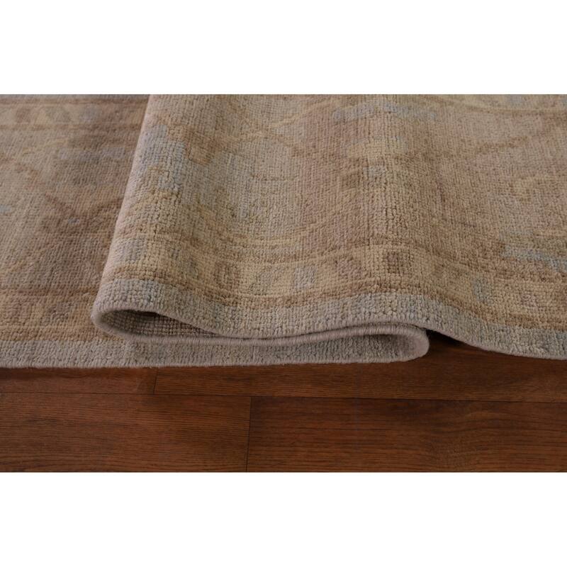 Vegetable Dye Oushak Area Rug Handmade Wool Carpet - 8'2" x 9'7"