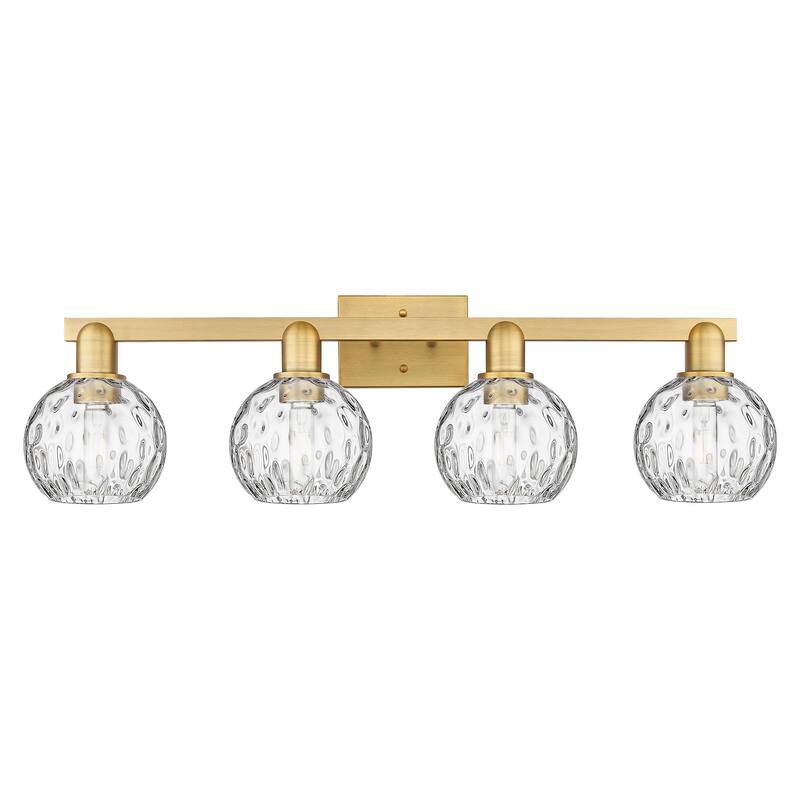 Innovations Lighting 716-4W-10-33 Athens Water Glass Vanity Athens - Brushed Brass / Clear Water Glass
