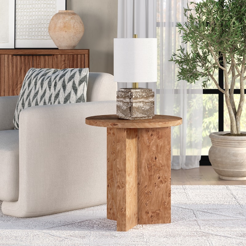 Anders 20" Wide Burled Side Table - 20" Wide