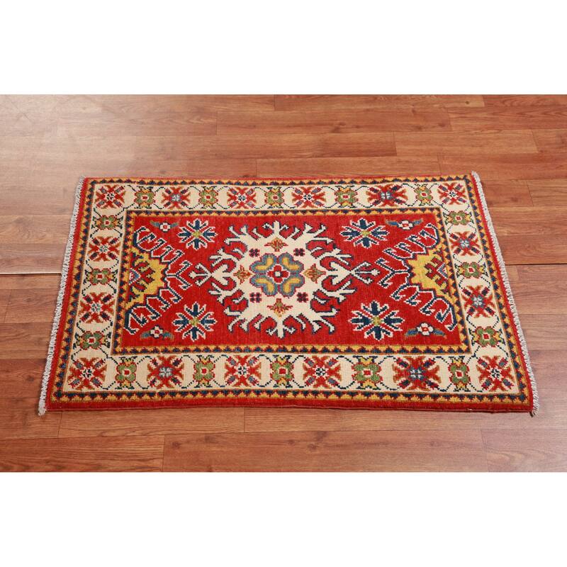 Traditional Kazak Oriental Rug Handmade Foyer Wool Carpet - 2'0"x 3'0"