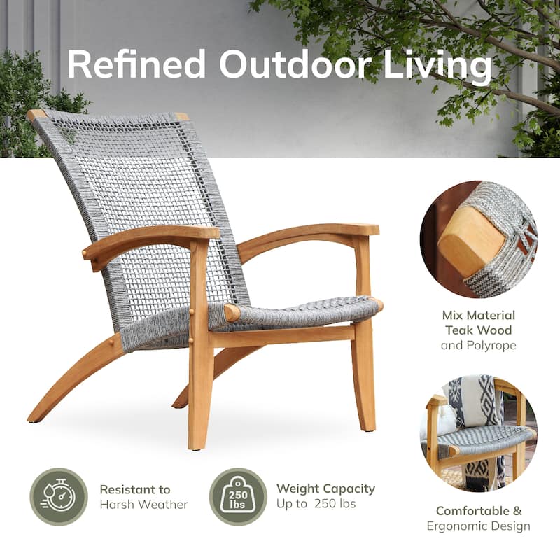 Cambridge Casual Dallas Teak Wood Outdoor Adirondack Chair