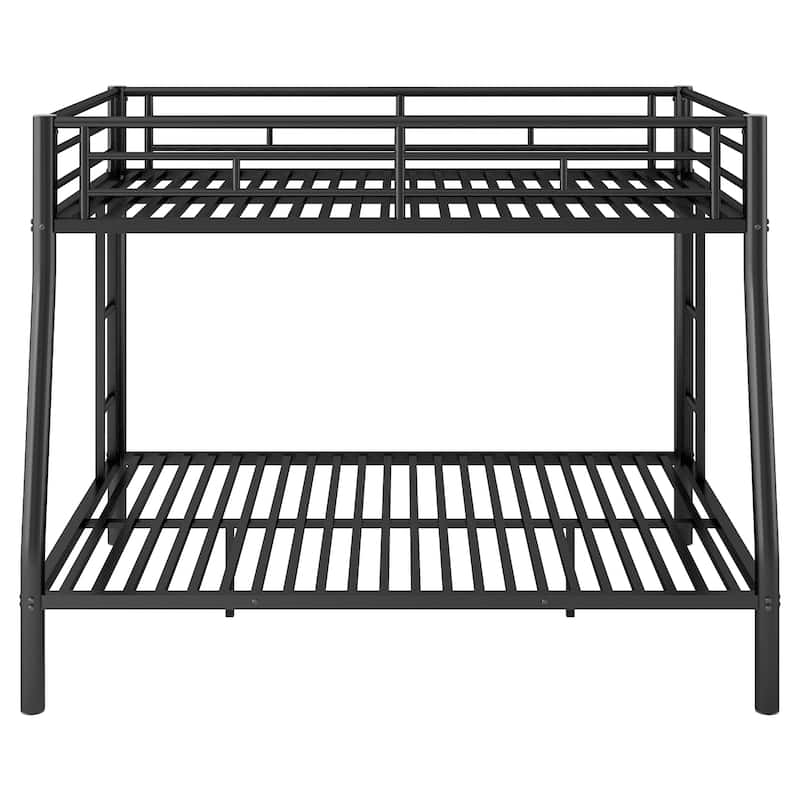 Metal Bunk Bed with Ladder, Fence, and Guardrails for Kids