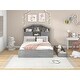 preview thumbnail 8 of 9, Full Size Wood Platform Bed with House-Shaped Storage Headboard and 2 Drawers, Grey