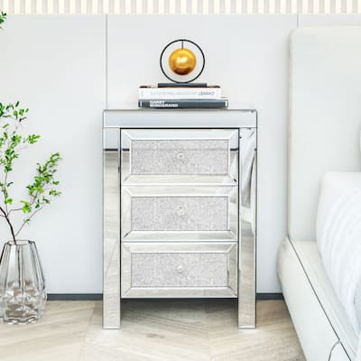 Bedside Tables Mirrored Night Drawer