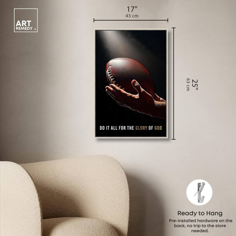 Glory of God Football Canvas by Art Remedy