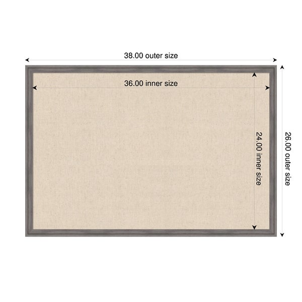 dimension image slide 82 of 91, Amanti Art Framed Fabric Pinboard Natural Linen Printed Bulletin Board