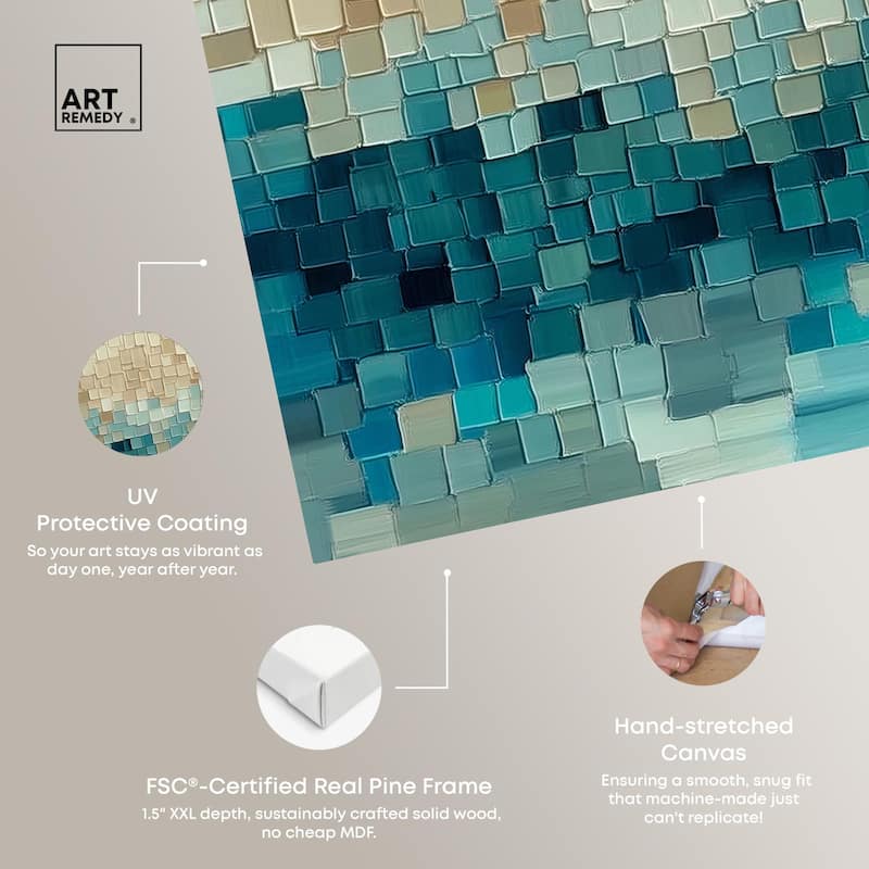 Pixelated Sea II Canvas by Art Remedy, Gallery Wrapped