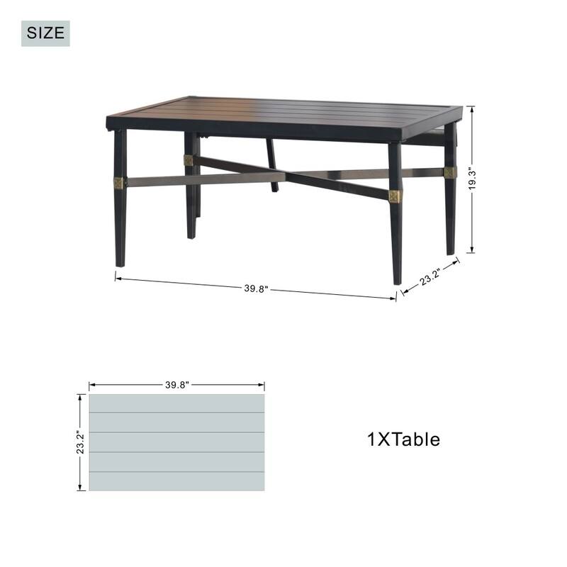 Modern 4-piece Outdoor Accented Sofa Seating Set with Waterproof Loveseat and Iron Coffee Table