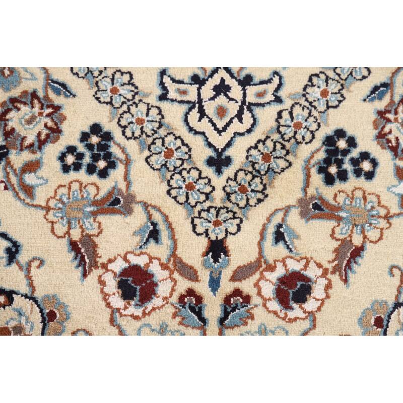 Traditional Floral Nain Foyer Rug Hand-Knotted Wool Carpet - 2'11" x 4'4"