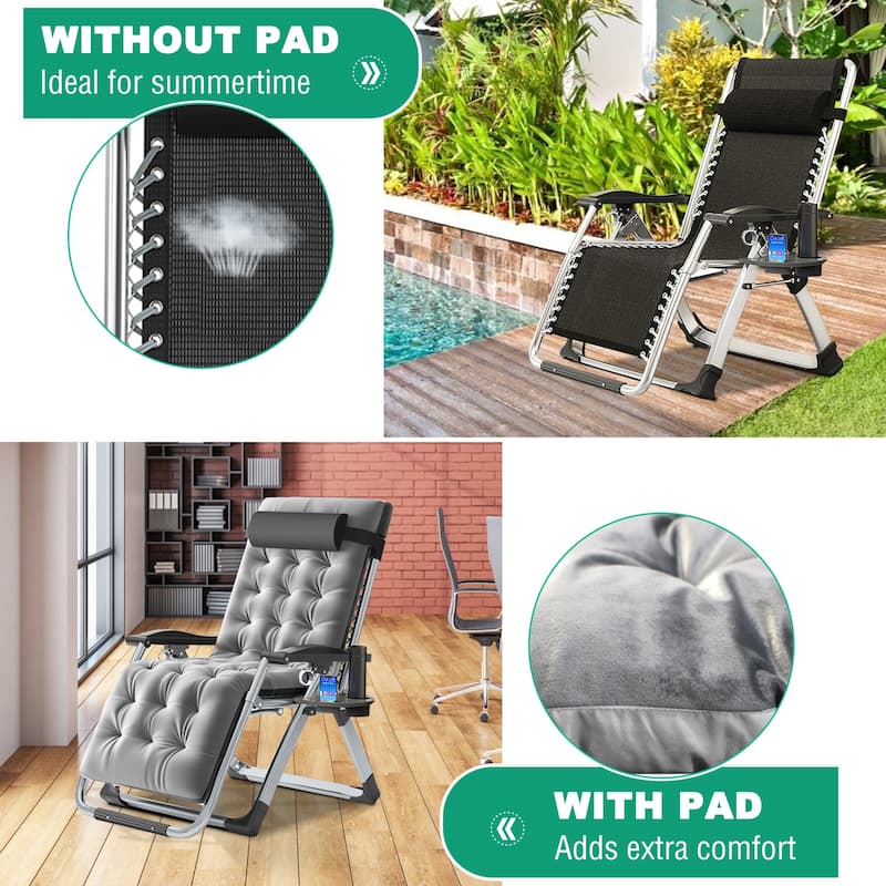DoCred Zero Gravity Chair, Folding Adjustable Patio Lounge Chair