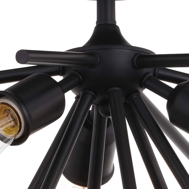 Sputnik Flush Mount Ceiling Light - 3 Light Mid Century Modern Matte Black Fixture - 11.5