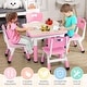 preview thumbnail 18 of 45, Garvee Kids Table and 4 Chairs Set, Graffiti Desktop Plastic Children Art Table, Height Adjustable Table and Chair Set