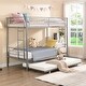 preview thumbnail 30 of 52, Twin over Twin with Trundle Metal Bunk Bed,No Box Spring Needed,Easy Assemble