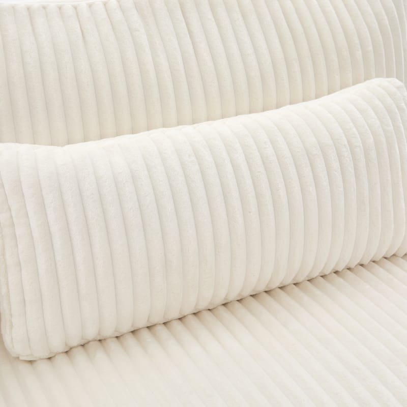 80.31" Modern Corduroy Loveseat Sofa with 4 Pillows, Upholstered Couch with Deep Seat for Living Room