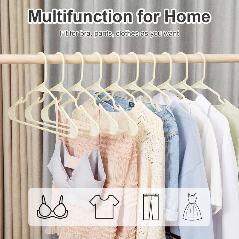 VECELO 100 Pcs Plastic Adult Hangers Holds Up To 10 Lbs Clothes Hangers