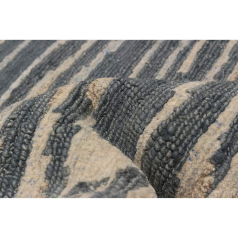 ECARPETGALLERY Hand-knotted Tangier Grey Wool Rug - 9'10 x 13'9