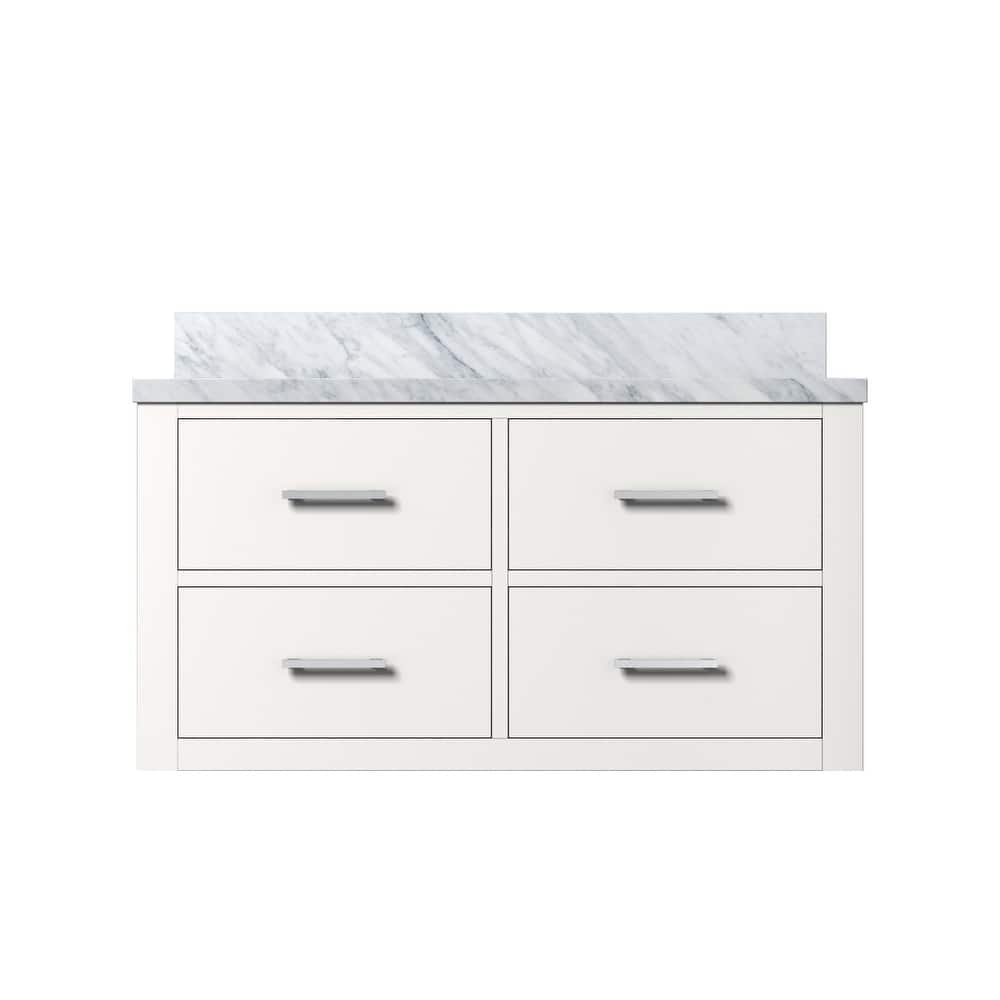 Castor Bath Vanity with Carrara Marble Top and Sink