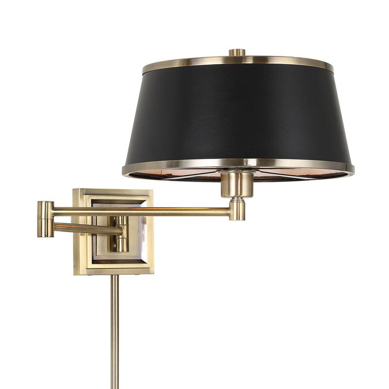 1-Light Sconce Light Fixture - 26" - Black and Antique Brass Finish