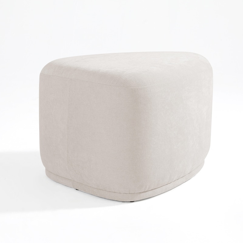 Bonnie 26"/43" W Chenille Small/ Oversized Triangular Cheese Ottoman