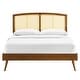 preview thumbnail 14 of 17, Sierra Cane and Wood Full Platform Bed With Splayed Legs