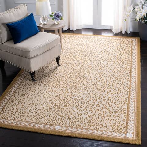 SAFAVIEH Handmade Chelsea Cayla Leopard French Country Wool Rug