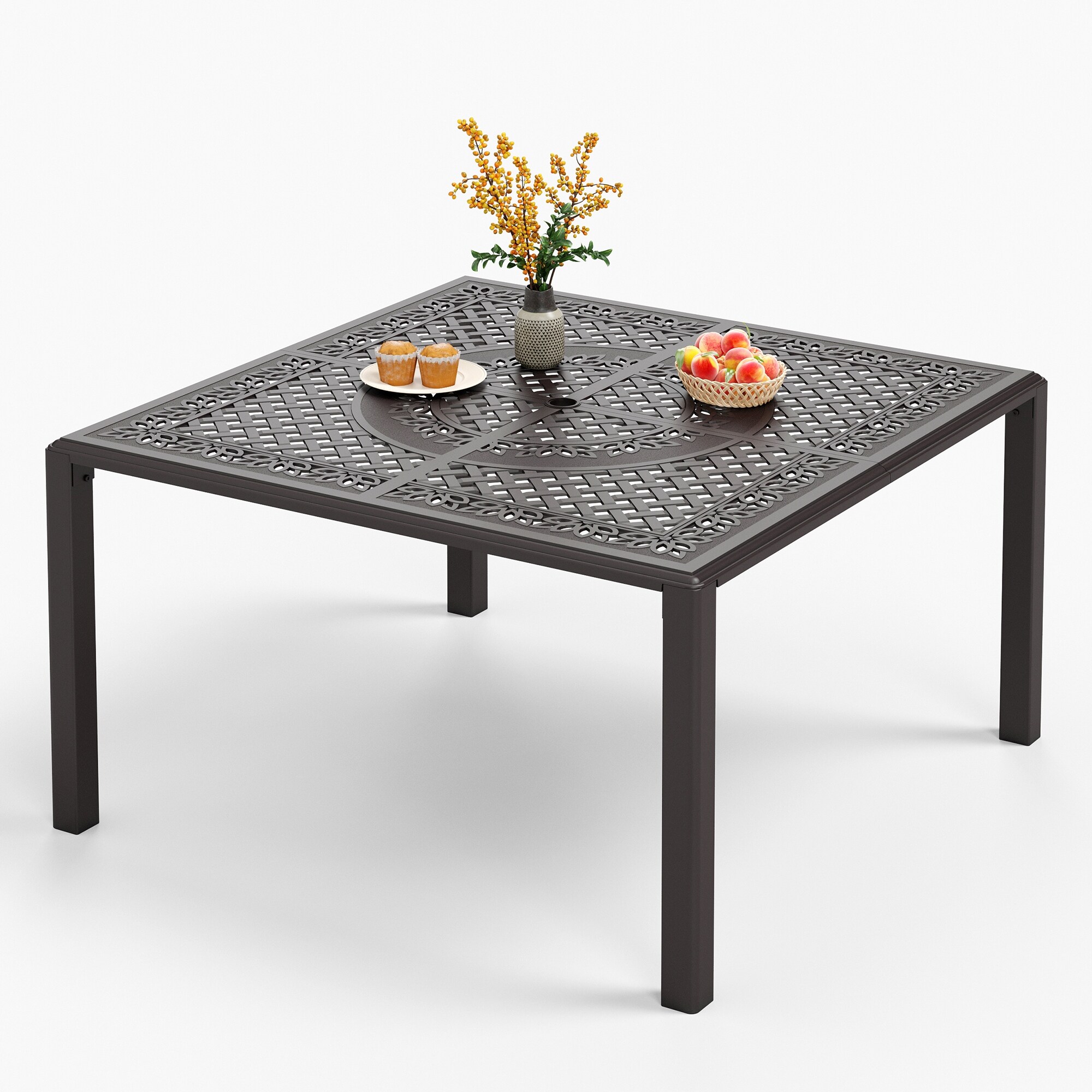 Cast aluminum dining table for 8 discount