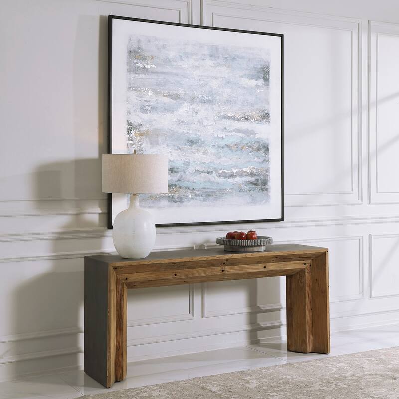 Uttermost 24987 Vail 18" Wide Concrete Top Wood Console Table