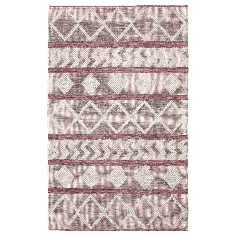 ECARPETGALLERY Braid weave Sienna Pink Wool Rug - 5'1 x 8'1 - Dark Pink - 5'1 x 8'1