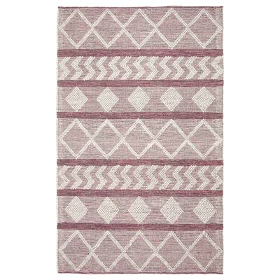 ECARPETGALLERY Braid weave Sienna Pink Wool Rug - 5'1 x 8'1