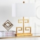 preview thumbnail 5 of 7, SAFAVIEH Lighting 24-inch Gold Greek Key Table Lamp (Set of 2)