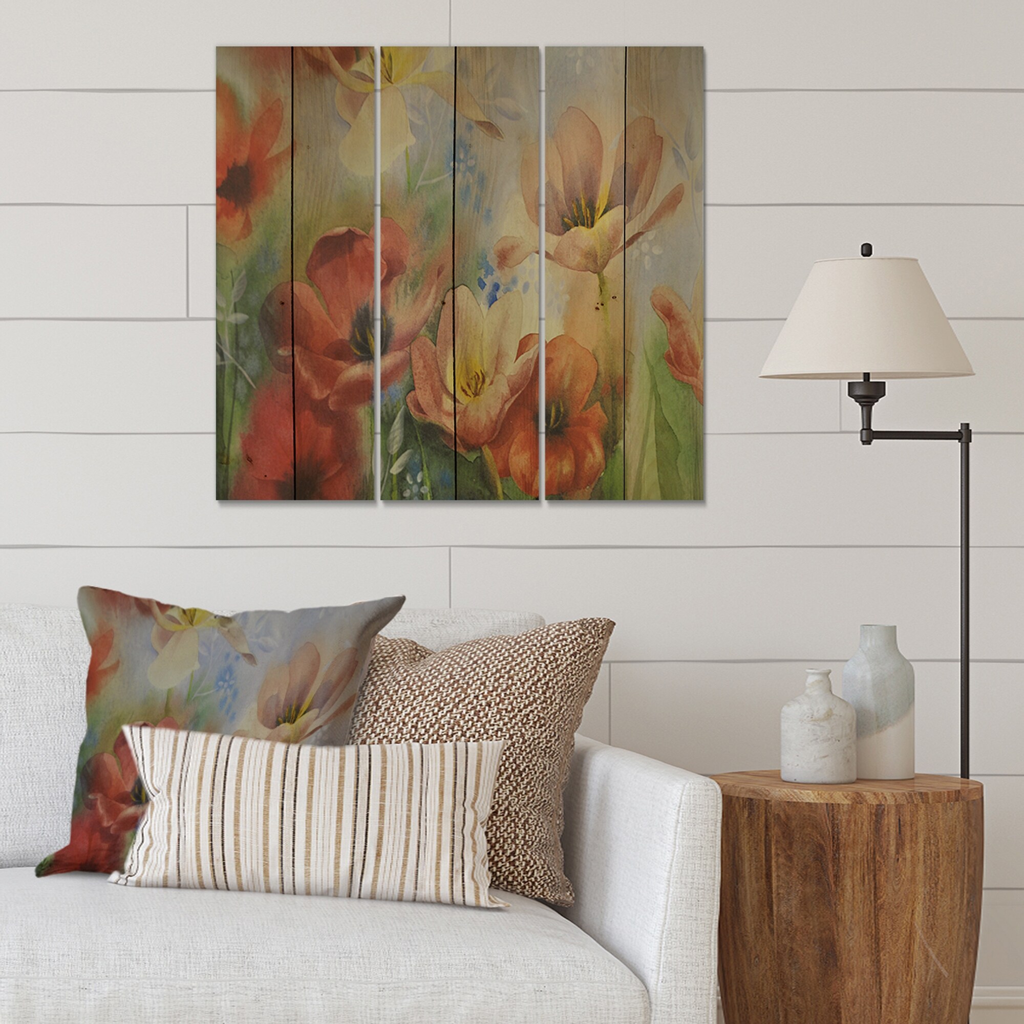 Designart 'Vintage Flowers In Dark Pastel Colours'-image