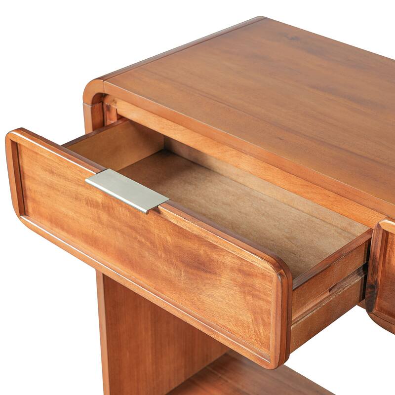 Christopher Knight Home - Alora Natural Acacia Console Table with 3 Drawers and Open Shelf for Living Room or Hallway Storage