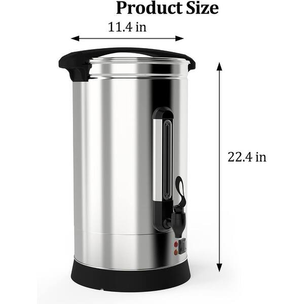 dimension image slide 0 of 2, Commercial Coffee Urn, Large Coffee Urn Stainless Steel