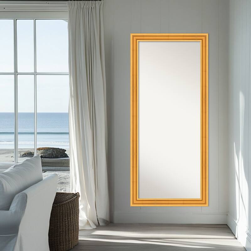 Sierra Non-Beveled Wood Framed Full-Length Floor Leaner Mirror