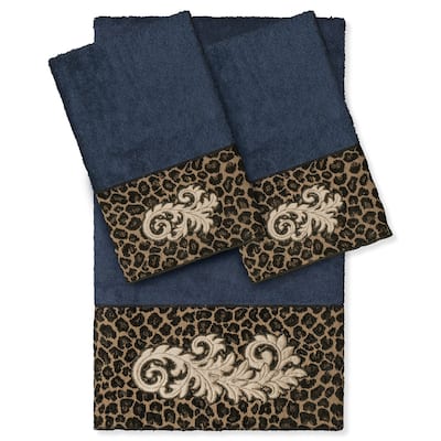 Authentic Hotel and Spa 100% Turkish Cotton April 3PC Embellished Towel Set