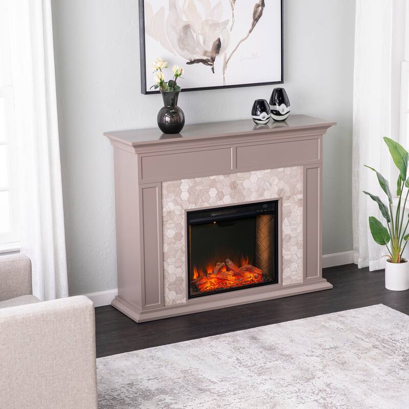 SEI Furniture Torlington Mrble Fireplace - 50"W x 15"D x 39"H