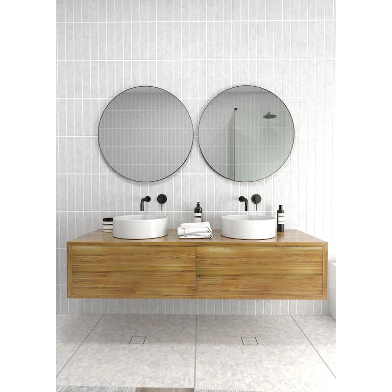 Glass Warehouse Round 28" Stainless Steel Framed Mirror