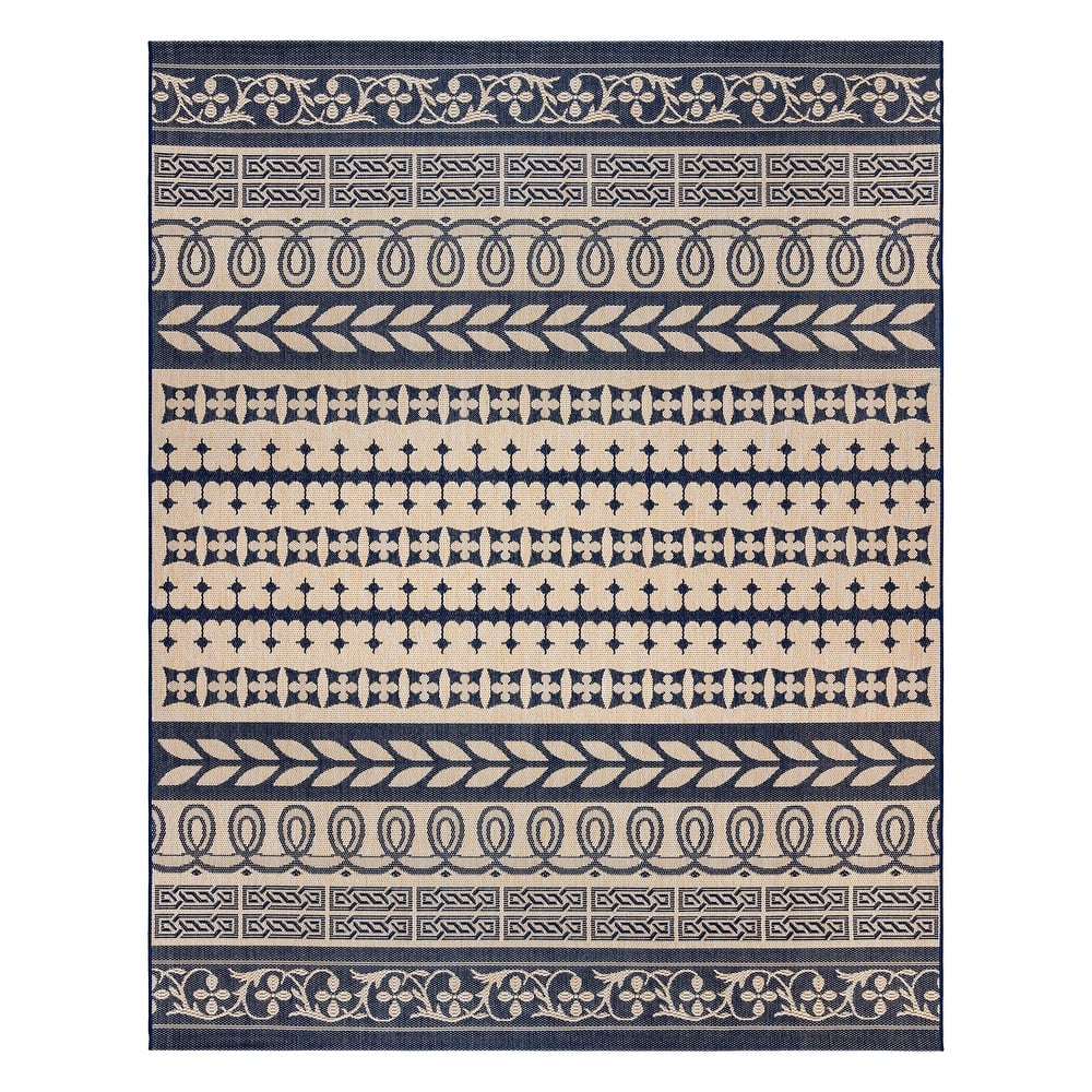 Gertmenian Paseo Burke Bohemian Striped Polypropylene Flatweave Indoor/ Outdoor Area Rug