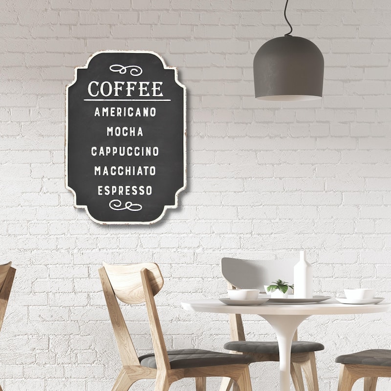 Black Metal Coffee Rustic Wall Sign