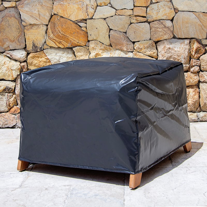 Cambridge Casual Camden Teak Patio Adirondack Chair Set with Padded Woven Seat - FREE Patio Cover