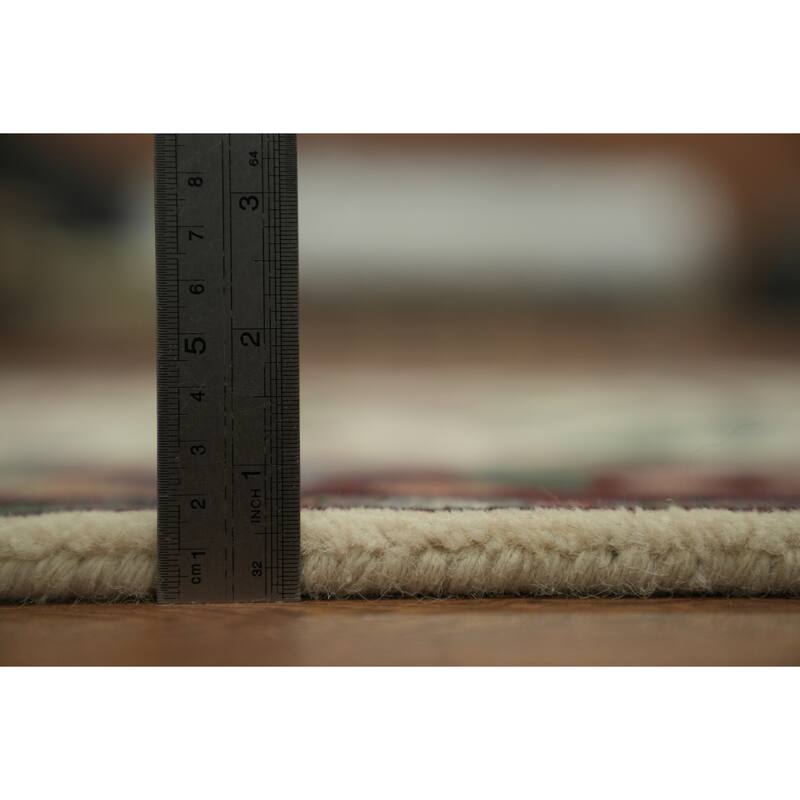 Hand Knotted Oriental 100% Wool Carpet Traditional All-Over Beige & Ivories Kashan Runner Rug - 9' 9'' X 2' 7''