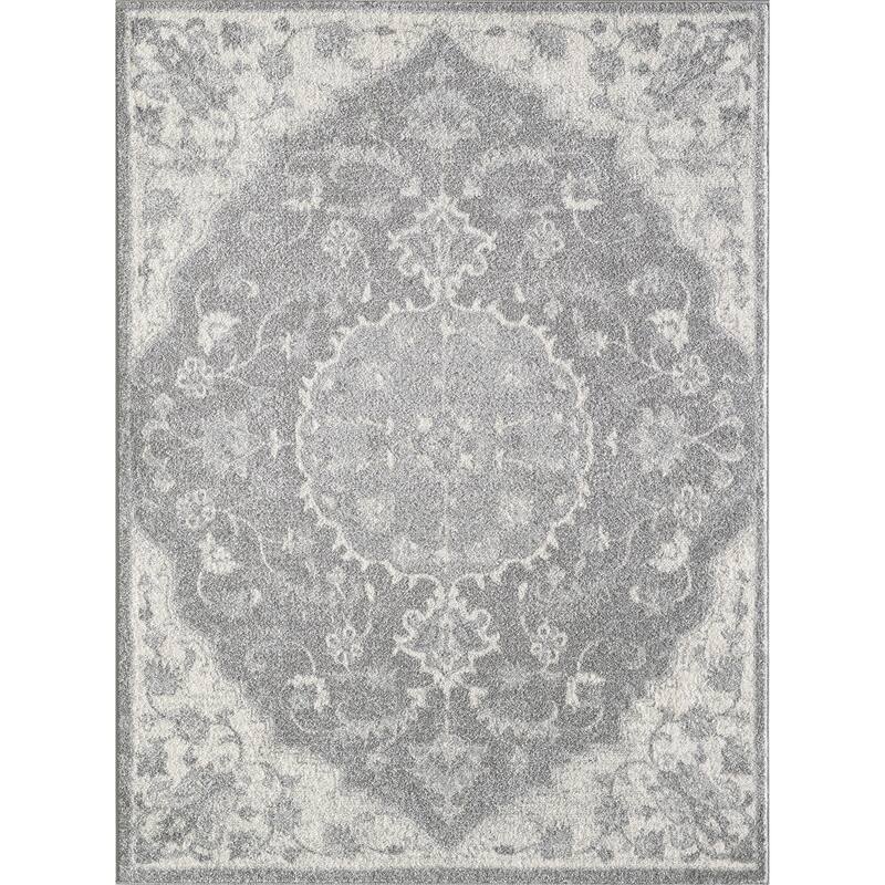 Porch & Den Spirited Distressed Boho Medallion Area Rug - 7'10" x 10'2" - Grey