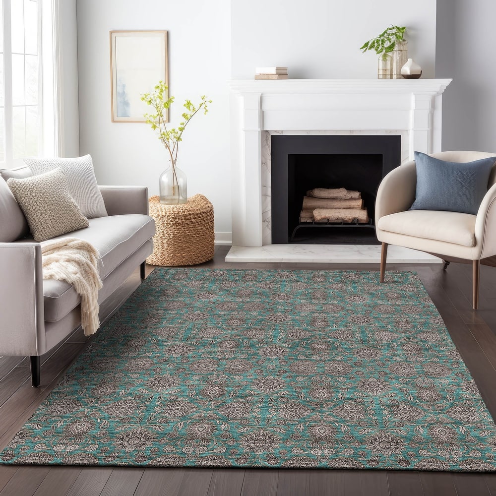 Premium Washable Super Soft Floral Borderless Mayfield Rug