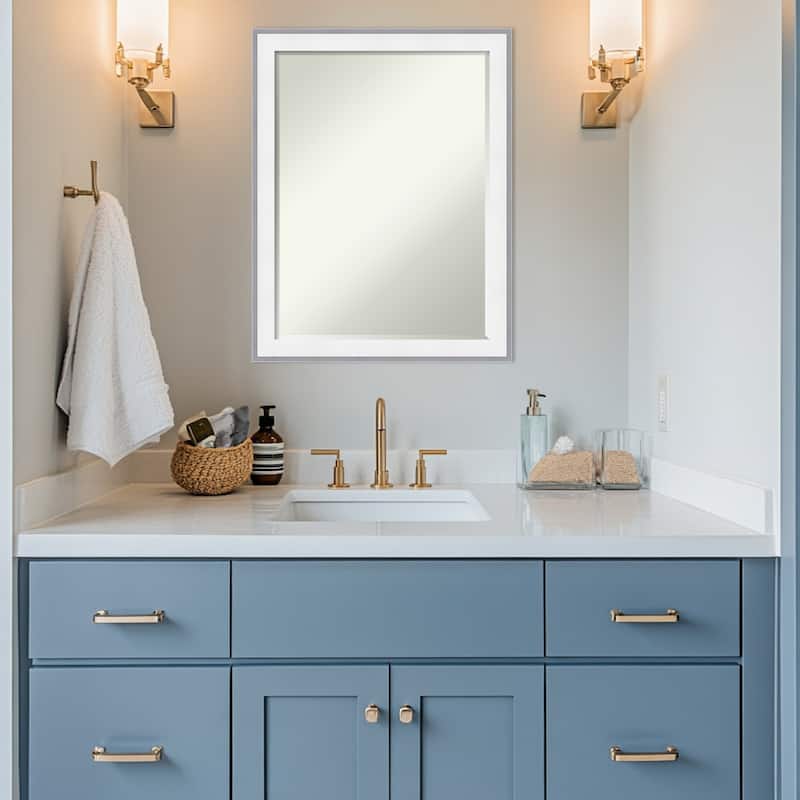 Maya Half-Inch-Bevel Framed Bathroom Vanity Wall Mirror