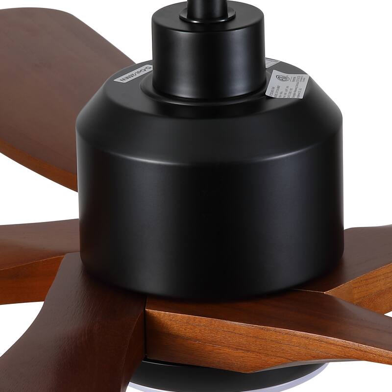 YUHAO SylvanAir Modern 52 in. Flush Mount Outdoor/Indoor Ceiling Fan with 3 Solid Wood Blades and DC Reversible Motor