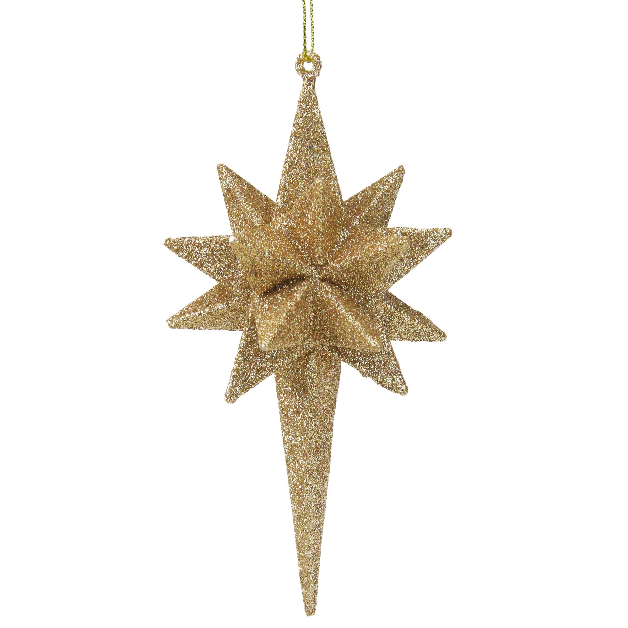 Shop 6 Glittered Champagne Gold Geometric Star Christmas Ornament