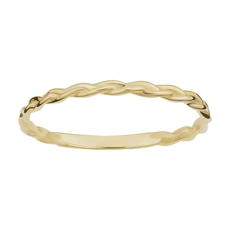 14k Yellow, White or Rose Gold Braided Band Ring for Women (1.6 millimeters)