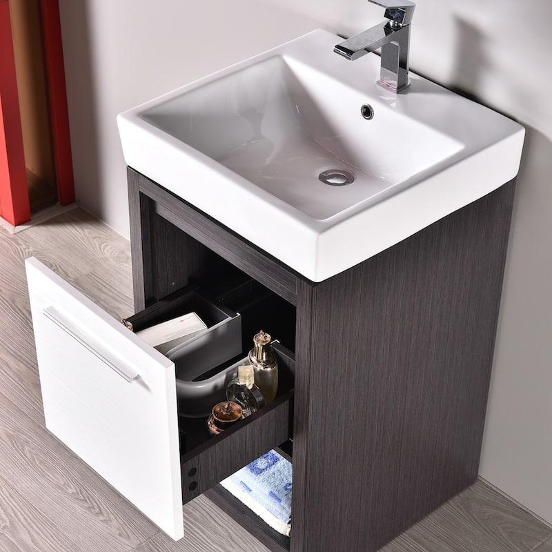 Solid Wood Bathroom Vanity with Mirror Medicine Cabinet
