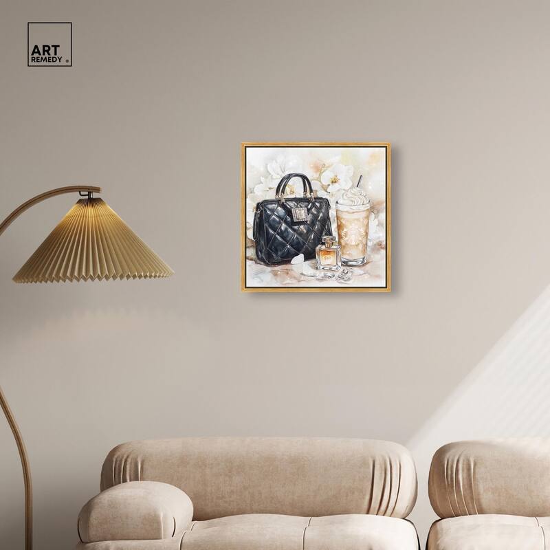 Trinkets and White Floral Canvas by Art Remedy