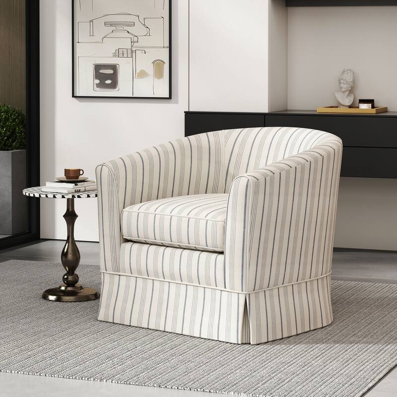 Cozy Rotating Armchair - Soft Upholstered Swivel Chair for Reading, VR, and Relaxation - Beige